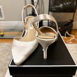 Nina Ivory Crystal Satin Shoes